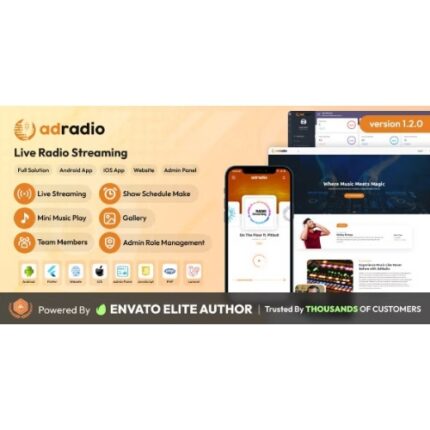 AdRadio – Live Radio Streaming Website and Apps with Admin Panel