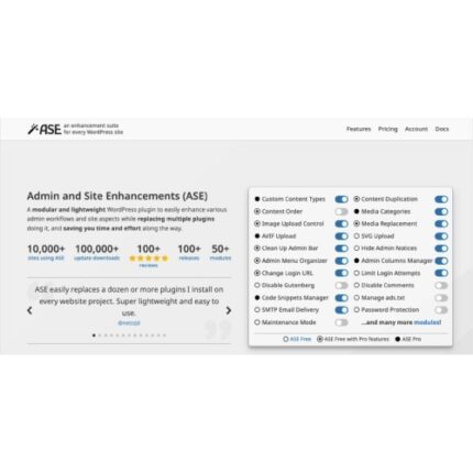 Admin and Site Enhancements (ASE) Pro