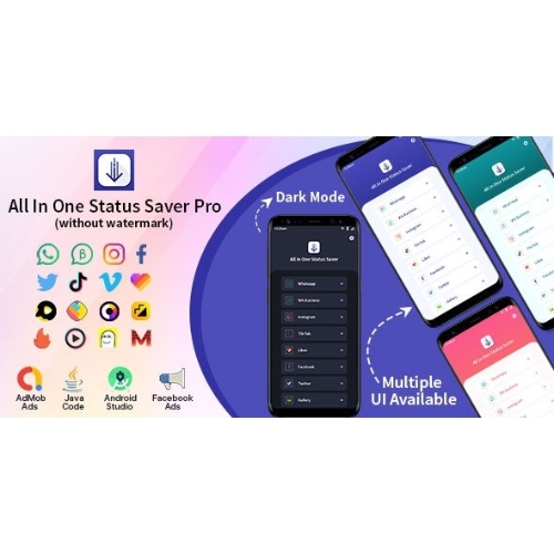 All-In-One-Status-Saver-Whatsapp-WA-Business-Facebook-Instagram-TikTok-Twitter-Vimeo-Likee-Nulled-1.jpg All In One Status Saver Pro- Whatsapp, WA Business, Facebook, Instagram, TikTok,Twitter, Likee&More - Image 1