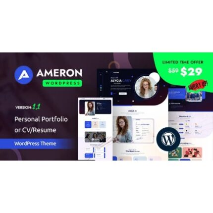 Ameron – Personal Portfolio or CV/Resume WordPress Theme