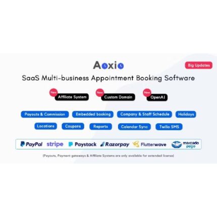 Aoxio – SaaS Multi-Business Service Booking Software