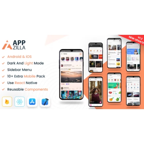 AppZilla-Mobile-React-Native-UI-KIT-Elements-Andriod-iOS.jpg AppZilla – Mobile React Native UI KIT Elements Andriod + iOS - Image 1