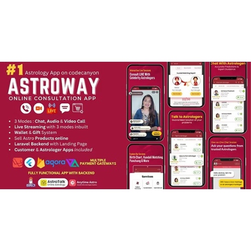Astroway-Astrology-Consultation-App-with-PHP-Backend-Audio-Video-Calls-Chat-with-Live-Streaming.jpg Astroway – Astrology Consultation App with PHP Backend | Audio-Video Calls, Chat with Live Streaming - Image 1
