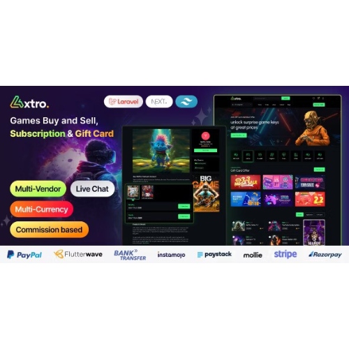 Axtro-E28093-Games-Buy-and-Sell-Subscription-Gift-Card-Laravel-Script.jpg Axtro – Games Buy and Sell, Subscription & Gift Card Laravel Script - Image 1