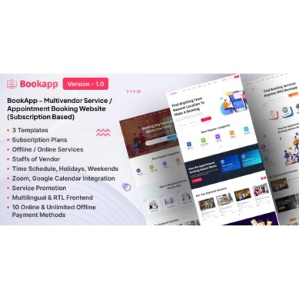 Bookapp – Multivendor Service / Appointment Booking Laravel Website (Subscription Based)