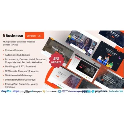 Businesso – Multipurpose Website Builder SAAS (Multitenancy)
