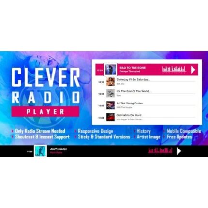CLEVER – HTML5 Radio Player With History – Shoutcast and Icecast – WordPress Plugin
