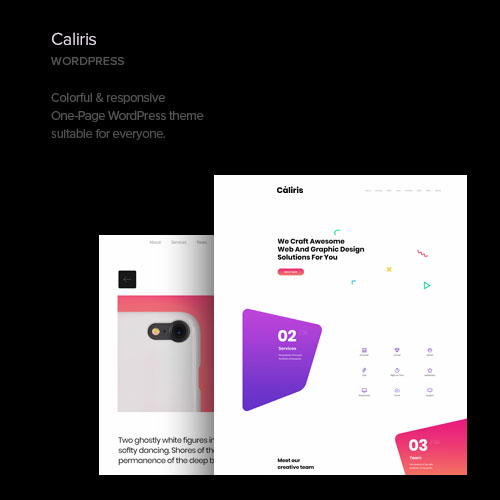 Caliris.jpg Caliris – Responsive One Page WordPress Theme - Image 1