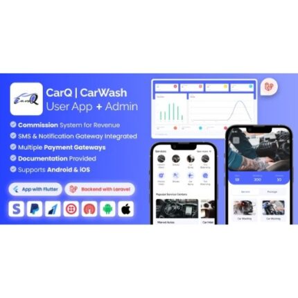 CarQ Car Wash Marketplace SAAS User Flutter App & Laravel Admin Panel