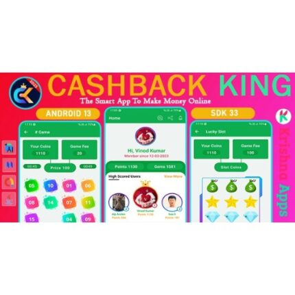 CashBack King – Web Visit, App Install, Captcha Game, Casino Betting Earning App With Admin Panel