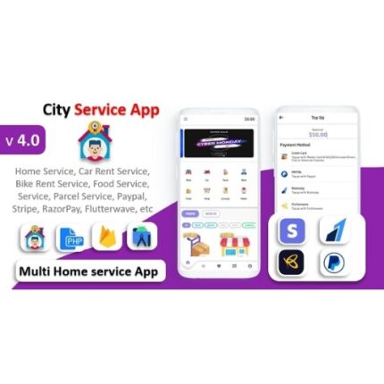 City Service App | Service At Home | Multi Payment Gateways Integrated | Multi Login