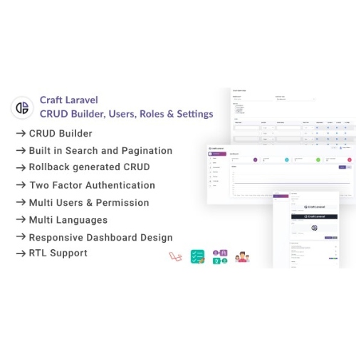 Craft-Laravel-Admin-Panel-CRUD-builder-Users-Role-Permissions-and-Settings-Nulled-1.jpg Craft Laravel Admin Panel – CRUD builder, Users, Role, Permissions & Settings - Image 1