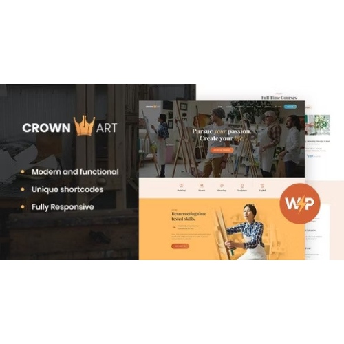Crown-Art-Drawing-and-Music-School-WordPress-Theme.jpg Crown Art | Drawing and Music School WordPress Theme - Image 1