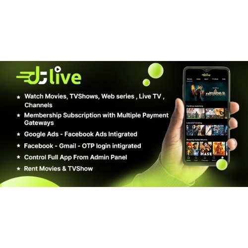 DTLive-Nulled.jpg DTLive – Movies – TV Series – Live TV – Channels – OTT – Android app | Laravel Admin Panel - Image 1