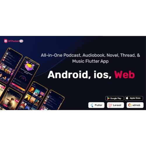 DTPocketFM-Podcasts-AudioBooks-Novels-Threads-Music-Flutter-App-Android-iOS-Web-Admin-Panel.jpg DTPocketFM – Podcasts, AudioBooks, Novels, Threads, Music Flutter App (Android-iOS-Web) Admin Panel - Image 1