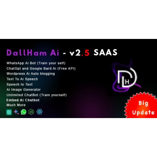 DallHam-Ai-Ai-WhatsApp-Chatbot-Ai-Speech-Bard-Ai-SAAS-System-Free-Download.jpg DallHam Ai – Ai WhatsApp, Chatbot, Ai Speech, Bard Ai SAAS System - Image 1