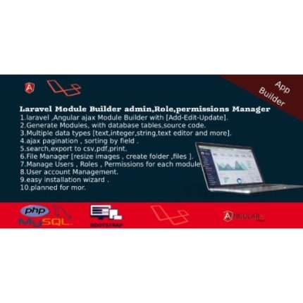Dashboard Builder – CRUD,Users,Roles,Permission,Files Manager,Invoices