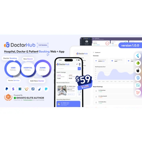 DoctorHub-E28093-Hospital-Doctor-Patient-Booking-Full-Solution.jpg DoctorHub – Hospital, Doctor & Patient Booking Full Solution - Image 1