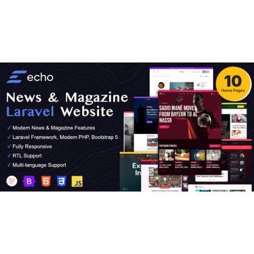 Echo-News-Magazine-Laravel-Platform.jpg Echo – News & Magazine Laravel Platform - Image 1