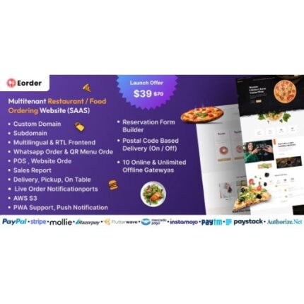 Eorder – Multitenant Restaurant / Food Ordering Website (SAAS)