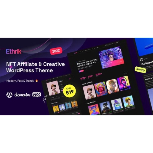 Ethrik-Creative-NFT-Affiliate-WordPress-Theme.jpg Ethrik – Creative & NFT Affiliate WordPress Theme - Image 1