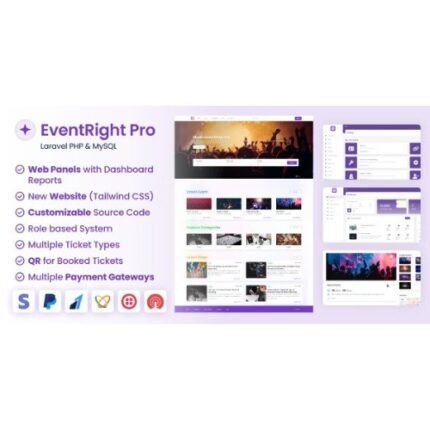 EventRight Pro – Ticket Sales and Event Booking & Management System with Website & Web Panels (SaaS)