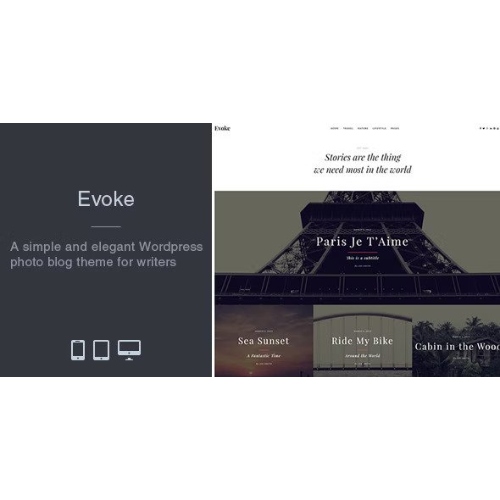 Evoke-Photo-Stories-WordPress-Blog-Theme.jpg Evoke – Photo Stories WordPress Blog Theme - Image 1