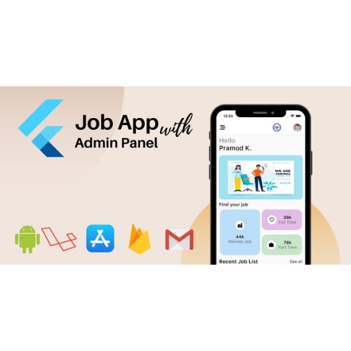 Flutter-Job-Portal-App-with-Admin-Panel-Nulled.jpg Flutter Job Portal App with Admin Panel - Image 1