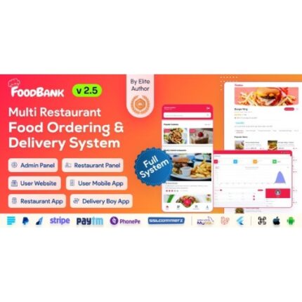 FoodBank Multi Restaurant – Food Delivery App | Restaurant App with Admin & Restaurant Panel