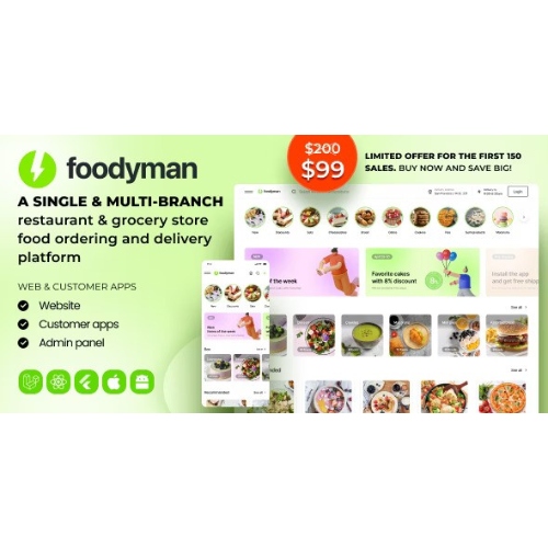 Foodyman-Single-Multi-Branch-Restaurant-Grocery-Food-Ordering-Delivery-Platform.jpg Foodyman – Single (Multi-Branch) Restaurant & Grocery Food Ordering & Delivery Platform - Image 1