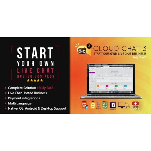 Fully-SaaS-Live-Support-Chat-Cloud-Chat-3.jpg Cloud Chat 3 – SaaS – Live Support Chat Business - Image 1