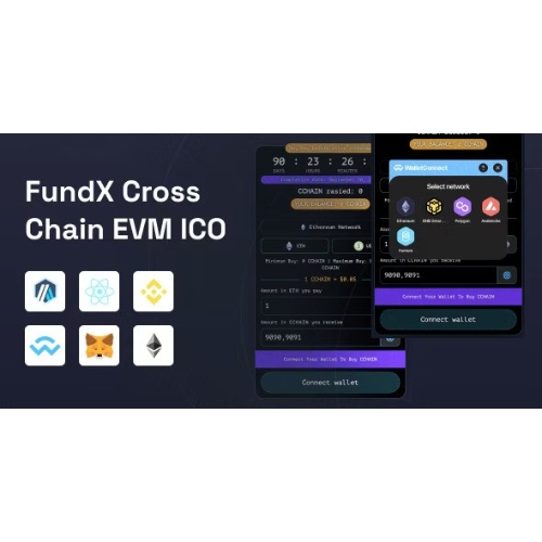 FundX-Cross-Chain-EVM-Web-3-ICO-Presale-dApp-Smart-Contracts.jpg FundX | Cross Chain EVM Web 3 ICO (Presale) dApp + Smart Contracts - Image 1