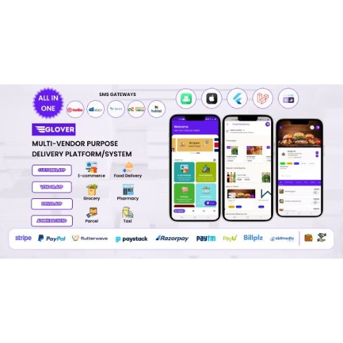 Glover-E28093-Grocery-Food-Pharmacy-Courier-Service-Provider-Backend-Driver-Vendor-app.jpg Glover – Grocery, Food, Pharmacy Courier & Service Provider + Backend + Driver & Vendor app - Image 1