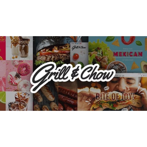 Grill-and-Chow-Fast-Food-Pizza-Theme.jpg Grill and Chow – Fast Food & Pizza Theme - Image 1