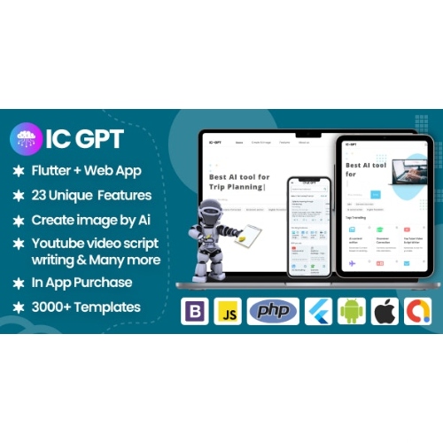 ICGPT-GPT-AI-Writing-Assistant-Image-Generator-Content-Creator-Flutter-App-WEB-version-Admin.jpg ICGPT- GPT AI Writing Assistant, Image Generator & Content Creator Flutter App + WEB version + Admin - Image 1