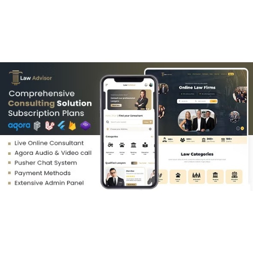 LawAdvisor-Seamless-Tele-Advisory-Platform-Virtual-Legal-Services-with-Flutter-Apps-Web-Admin.jpg LawAdvisor – Seamless Tele-Advisory Platform & Virtual Legal Services with Flutter Apps, Web & Admin - Image 1