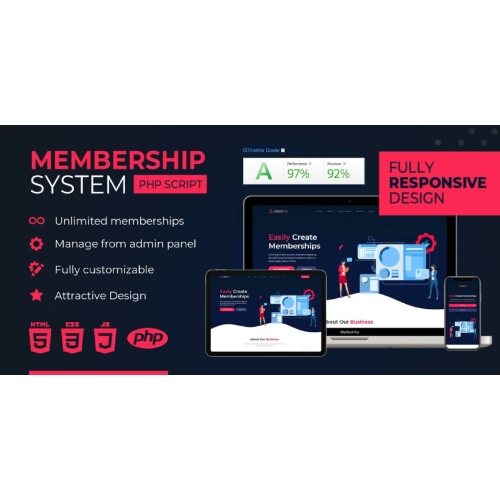 Membership-System-PHP-Script-1152x576-1.jpg Membership System PHP Script - Image 1