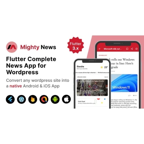 MightyNews.jpg MightyNews – Flutter News App with WordPress backend - Image 1