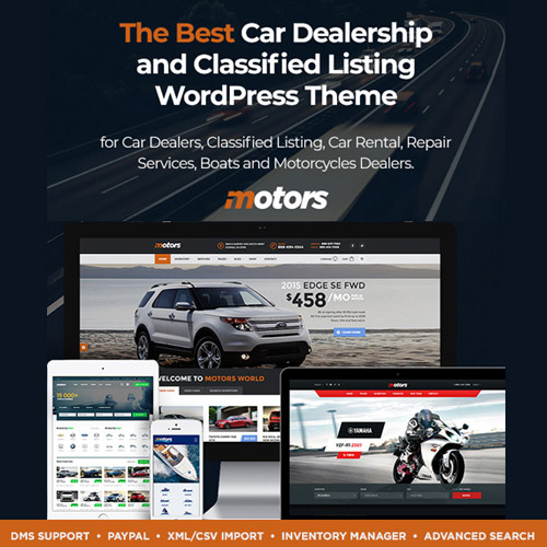 Motors-Automotive-Car-Dealership-Car-Rental-Auto-Classified-Ads-Listing-WordPress-Theme.jpg Motors – Automotive, Car Dealership, Car Rental, Auto, Classified Ads, Listing WordPress Theme - Image 1