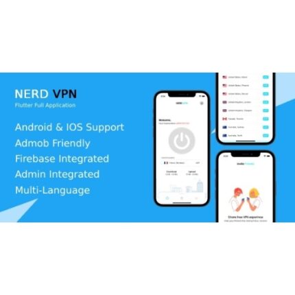 Nerd VPN : Flutter VPN Full Application with IAP, Integrated with Backend and Admin Panel