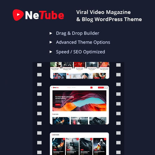 Netube.jpg Netube – Viral Video Blog / Magazine WordPress Theme - Image 1