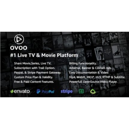 OVOO – Live TV & Movie Portal CMS with Membership System