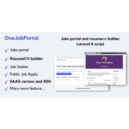 OneJobPortal – Jobs board and resume builder