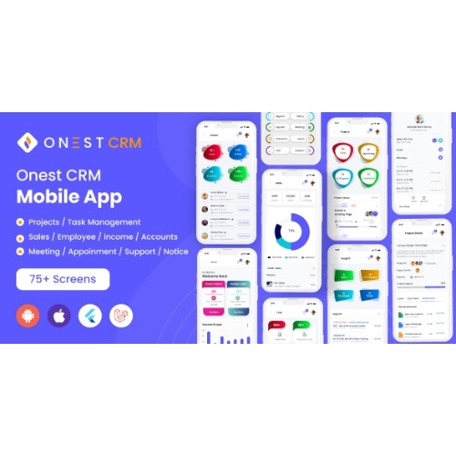 Onest-CRM-Multiple-Platform-Nulled.jpg Onest CRM – Multiple Platform CRM Mobile Application - Image 1