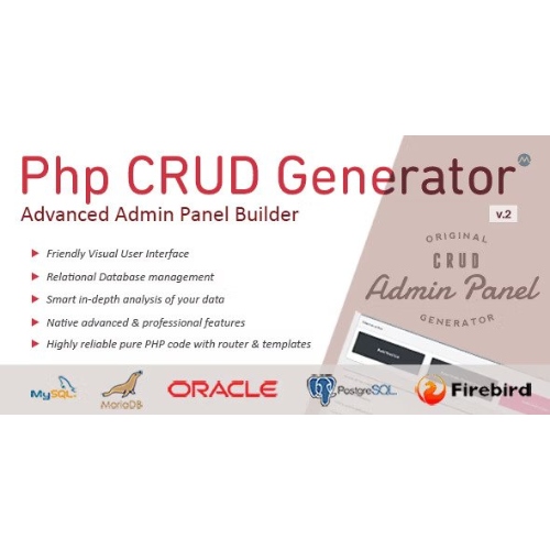 PHP-CRUD-Generator.jpg PHP CRUD Generator – Advanced Database Admin Panel Builder - Image 1