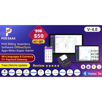 POS SAAS – Flutter POS Billing Inventory Software with HRM App+Web+Super Admin