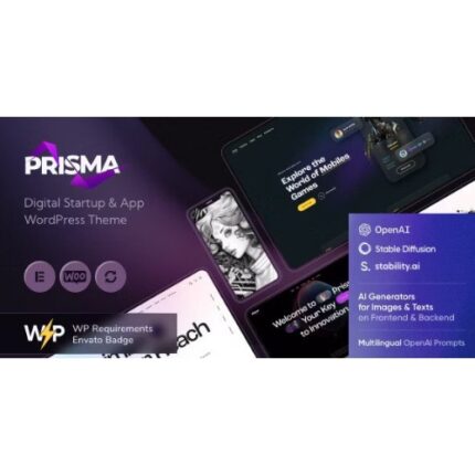 Prisma – Digital Startup & App WordPress Theme + AI