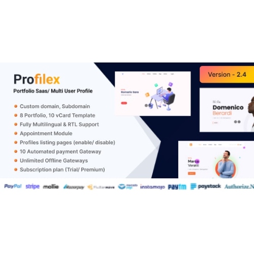 Profilex-Portfolio-Builder-SAAS-Multi-User-Profile-Multitenancy-Nulled.jpg Profilex – Portfolio Website Builder SAAS (Multitenant) - Image 1