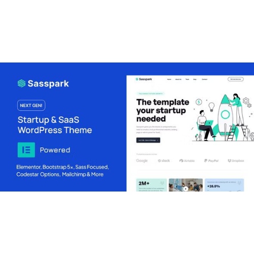 Sasspark-Startup-WordPress-Theme.jpg Sasspark – Startup WordPress Theme - Image 1