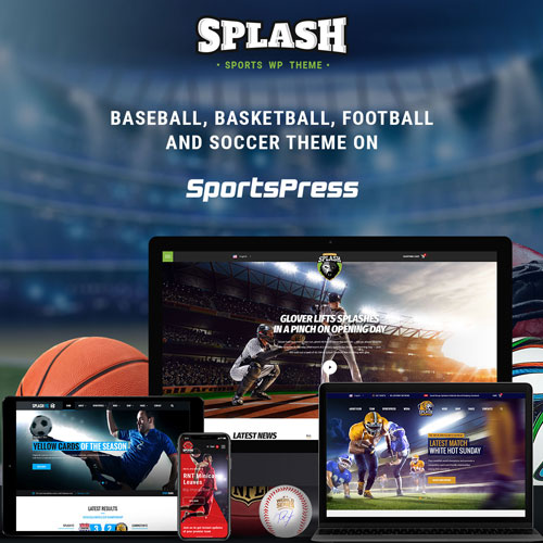 Splash-Sport-WordPress-Sports-Theme-for-Basketball-Football-Soccer-and-Baseball-Clubs.jpg Splash Sport – WordPress Sports Theme for Basketball, Football, Soccer and Baseball Clubs - Image 1